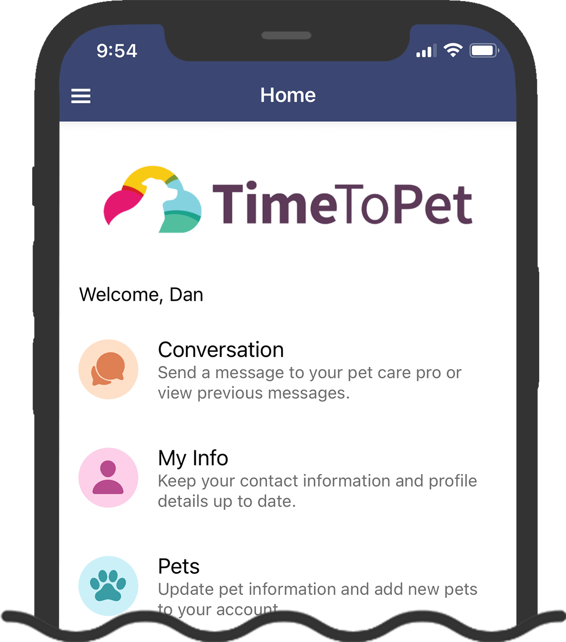 pet parent booking on phone